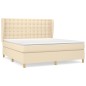 vidaXL Cama box spring con colchón tela color crema 180x200 cm vidaXL Cama box spring con colchón tela color crema 180x200 cm