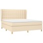 vidaXL Cama box spring con colchón tela color crema 180x200 cm vidaXL Cama box spring con colchón tela color crema 180x200 cm