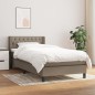 vidaXL Cama box spring con colchón tela gris taupe 100x200 cm vidaXL Cama box spring con colchón tela gris taupe 100x200 cm
