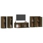 vidaXL Muebles para TV 5 piezas madera maciza de pino marrón miel vidaXL Muebles para TV 5 piezas madera maciza de pino marrón miel