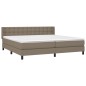vidaXL Cama box spring con colchón tela gris taupe 200x200 cm vidaXL Cama box spring con colchón tela gris taupe 200x200 cm