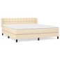 vidaXL Cama box spring con colchón tela color crema 180x200 cm vidaXL Cama box spring con colchón tela color crema 180x200 cm