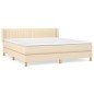 vidaXL Cama box spring con colchón tela color crema 180x200 cm vidaXL Cama box spring con colchón tela color crema 180x200 cm