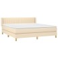 vidaXL Cama box spring con colchón tela color crema 180x200 cm vidaXL Cama box spring con colchón tela color crema 180x200 cm