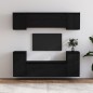 vidaXL Muebles para TV 6 piezas madera maciza de pino negro vidaXL Muebles para TV 6 piezas madera maciza de pino negro