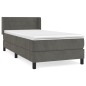 vidaXL Cama box spring con colchón terciopelo gris oscuro 100x200 cm vidaXL Cama box spring con colchón terciopelo gris oscuro 100x200 cm