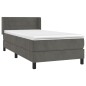 vidaXL Cama box spring con colchón terciopelo gris oscuro 100x200 cm vidaXL Cama box spring con colchón terciopelo gris oscuro 100x200 cm