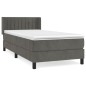vidaXL Cama box spring con colchón terciopelo gris oscuro 90x190 cm vidaXL Cama box spring con colchón terciopelo gris oscuro 90x190 cm