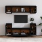 vidaXL Muebles para TV 6 piezas madera maciza de pino negro vidaXL Muebles para TV 6 piezas madera maciza de pino negro