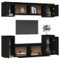 vidaXL Muebles para TV 6 piezas madera maciza de pino negro vidaXL Muebles para TV 6 piezas madera maciza de pino negro