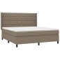 vidaXL Cama box spring con colchón tela gris taupe 180x200 cm vidaXL Cama box spring con colchón tela gris taupe 180x200 cm