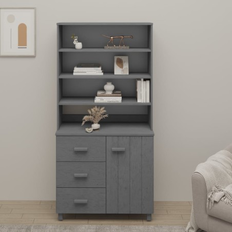 vidaXL Aparador HAMAR madera de pino maciza gris oscuro