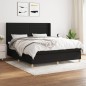 vidaXL Cama box spring con colchón tela negro 180x200 cm vidaXL Cama box spring con colchón tela negro 180x200 cm