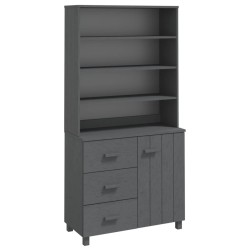 vidaXL Aparador HAMAR madera de pino maciza gris oscuro