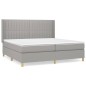 vidaXL Cama box spring con colchón tela gris claro 200x200 cm vidaXL Cama box spring con colchón tela gris claro 200x200 cm