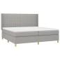 vidaXL Cama box spring con colchón tela gris claro 200x200 cm vidaXL Cama box spring con colchón tela gris claro 200x200 cm