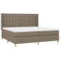 vidaXL Cama box spring con colchón tela gris taupe 200x200 cm vidaXL Cama box spring con colchón tela gris taupe 200x200 cm