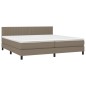 vidaXL Cama box spring colchón y luces LED tela gris taupe 200x200 cm vidaXL Cama box spring colchón y luces LED tela gris taupe 200x200 cm