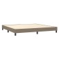vidaXL Cama box spring colchón y luces LED tela gris taupe 200x200 cm vidaXL Cama box spring colchón y luces LED tela gris taupe 200x200 cm