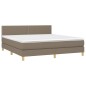 vidaXL Cama box spring con colchón LED tela gris taupe 160x200 cm vidaXL Cama box spring con colchón LED tela gris taupe 160x200 cm