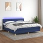 vidaXL Cama box spring con colchón y LED tela azul 180x200 cm vidaXL Cama box spring con colchón y LED tela azul 180x200 cm