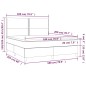 vidaXL Cama box spring colchón y luces LED tela crema 180x200 cm