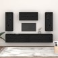 vidaXL Muebles para TV 5 piezas madera maciza de pino negro