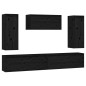 vidaXL Muebles para TV 5 piezas madera maciza de pino negro