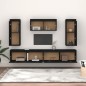 vidaXL Muebles para TV 5 piezas madera maciza de pino negro