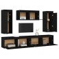 vidaXL Muebles para TV 5 piezas madera maciza de pino negro