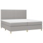 vidaXL Cama box spring con colchón tela y LED gris claro 200x200 cm vidaXL Cama box spring con colchón tela y LED gris claro 200x200 cm