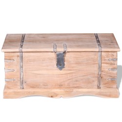 vidaXL Baúl de almacenamiento de madera de acacia