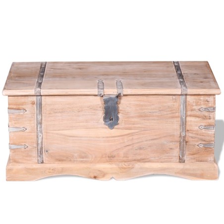 vidaXL Baúl de almacenamiento de madera de acacia