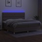 vidaXL Cama box spring colchón y luces LED tela gris taupe 200x200 cm vidaXL Cama box spring colchón y luces LED tela gris taupe 200x200 cm