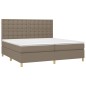 vidaXL Cama box spring colchón y luces LED tela gris taupe 200x200 cm vidaXL Cama box spring colchón y luces LED tela gris taupe 200x200 cm