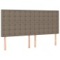 vidaXL Cama box spring colchón y luces LED tela gris taupe 200x200 cm vidaXL Cama box spring colchón y luces LED tela gris taupe 200x200 cm
