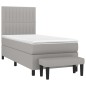 vidaXL Cama box spring con colchón tela gris claro 100x200 cm vidaXL Cama box spring con colchón tela gris claro 100x200 cm