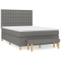 vidaXL Cama box spring con colchón tela gris oscuro 140x200 cm vidaXL Cama box spring con colchón tela gris oscuro 140x200 cm