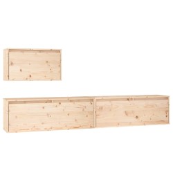 vidaXL Muebles para TV 3 piezas madera maciza de pino