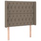 vidaXL Cama box spring colchón y luces LED tela gris taupe 100x200 cm vidaXL Cama box spring colchón y luces LED tela gris taupe 100x200 cm