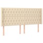 vidaXL Cama box spring colchón y luces LED tela crema 180x200 cm vidaXL Cama box spring colchón y luces LED tela crema 180x200 cm