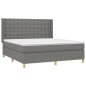 vidaXL Cama box spring colchón y luces LED tela gris oscuro 180x200 cm vidaXL Cama box spring colchón y luces LED tela gris oscuro 180x200 cm