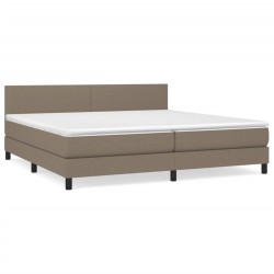 vidaXL Cama box spring con colchón tela gris taupe 200x200 cm