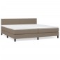 vidaXL Cama box spring con colchón tela gris taupe 200x200 cm vidaXL Cama box spring con colchón tela gris taupe 200x200 cm