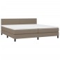 vidaXL Cama box spring con colchón tela gris taupe 200x200 cm vidaXL Cama box spring con colchón tela gris taupe 200x200 cm
