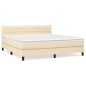 vidaXL Cama box spring con colchón tela color crema 180x200 cm vidaXL Cama box spring con colchón tela color crema 180x200 cm