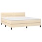 vidaXL Cama box spring con colchón tela color crema 180x200 cm vidaXL Cama box spring con colchón tela color crema 180x200 cm