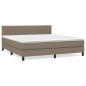 vidaXL Cama box spring con colchón tela gris taupe 160x200 cm vidaXL Cama box spring con colchón tela gris taupe 160x200 cm