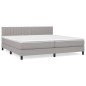vidaXL Cama box spring con colchón tela gris claro 200x200 cm vidaXL Cama box spring con colchón tela gris claro 200x200 cm