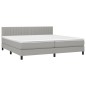 vidaXL Cama box spring con colchón tela gris claro 200x200 cm vidaXL Cama box spring con colchón tela gris claro 200x200 cm